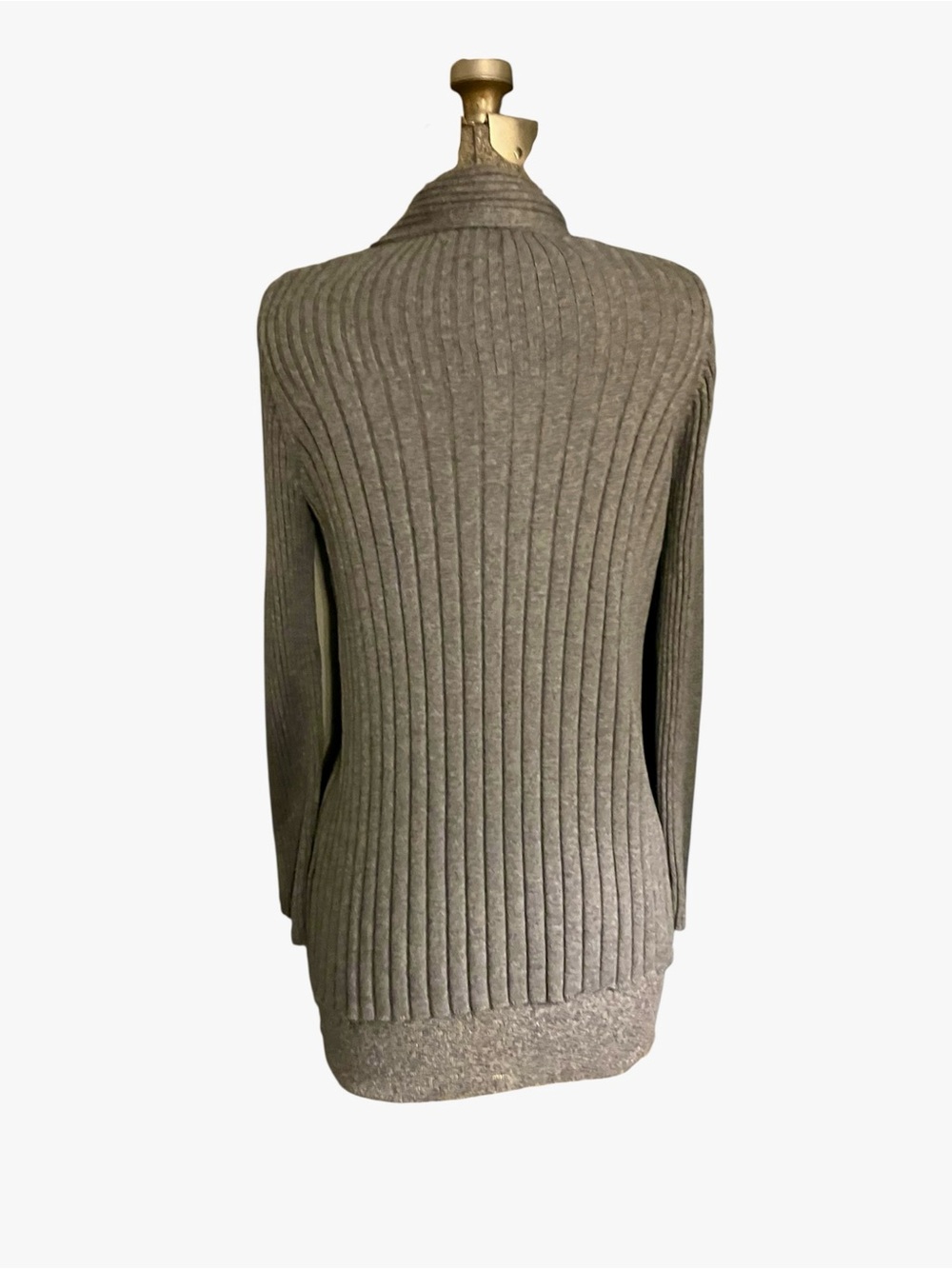 Croft & Barrow Gray Ribbed Open Front Cardigan – Size Small - Picture 3 of 9